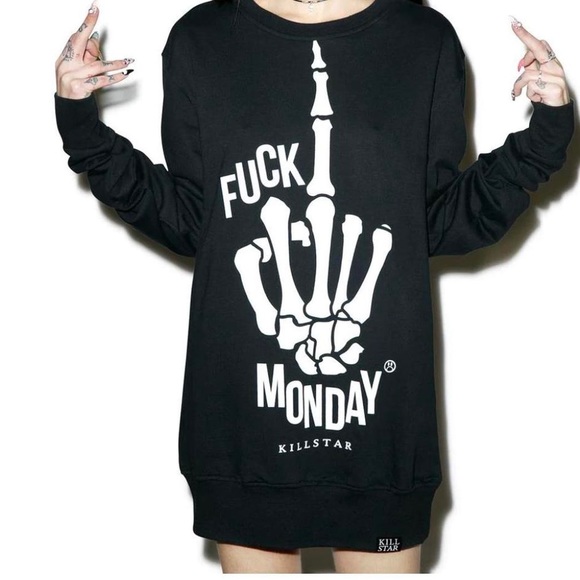 KILLSTAR “F*<¥ MONDAY”- Crewneck Sweatshirt (M) UNISEX - Picture 2 of 10